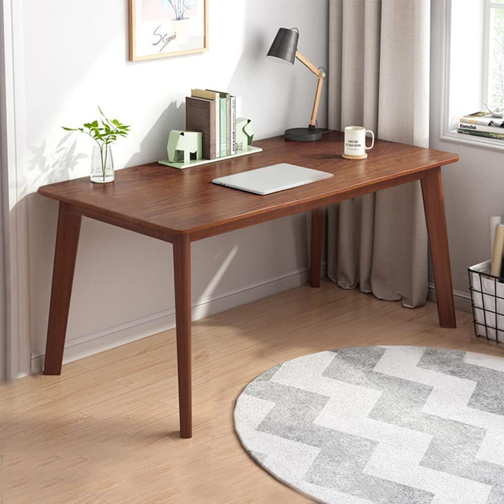 IOTXY Simple Wooden Writing Desk - 55" W PC Laptop Computer Table, Walnut