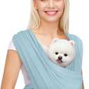 Dog Carriers for Small Dogs, Front Facing Dog Sling Carrier, Hands Free Cat Carrier, Size Adjustable, Reducing Back Pain, Premium Cotton, Safe and Soft Dog Carrier (Regular, Baby Blue)