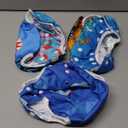ALVABABY Swim Diapers 3pcs Baby & Toddler Snap One Size Reusable Adjustable Baby Boy 3SWY35 (Small, Sharks&dolphins&sea Animals)