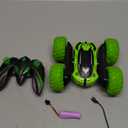 KKONES Remote Control Car, 2.4GHz Electric Race Stunt Car, Double Sided 360 Rolling Rotating Rotation, LED Headlights RC 4WD High Speed Off Road Gift for 3 4 5 6 7 8-12 Year Old Boy Toys (Green)