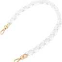 ZOOEASS Acrylic Purse Strap Transparent 23.6inch Oval Bag Chains Resin Handbag Strap DIY Replacement Purse Charm Chain ExtenderTransparent-60CM