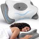 No More Aches Neck Pillow for Pain Relief, Adjustable Cervical Pillow for Neck Support with Armrest, Odorless Ergonomic Butterfly Memory Foam Pillows,Orthopedic Bed Pillow Side Back Stomach Sleeping