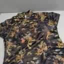 Cheongsam Dress for Women Qipao Slim Fit Short Sleeve Bodycon Mandarin Collar Side Slit Chinese Floral Print Dragon Dress, L