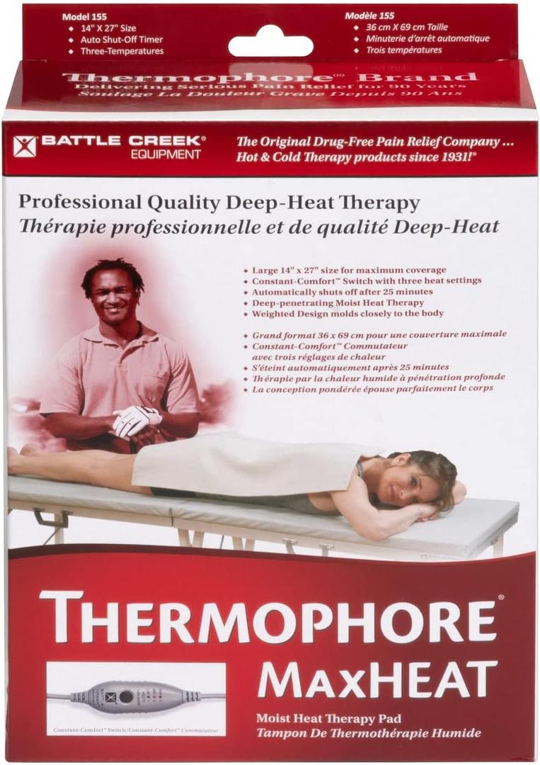 Thermophore MaxHEAT Plus Automatic Moist Heating Pad Size Medium 14" x 14" Model 356