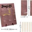 2 Pcs Wood Donut Wall Display Stand Reusable Rustic Doughnut Board Holder Donut Party Supplies for Wedding Birthday Family Party Festival Table Decor (Curry and Black)