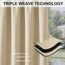 RYB HOME Extra Wide Outdoor Curtains for Patio Waterproof Heavy Duty Thermal Insulated in Summer Full Coverage Privacy for Porch, Cabana & Pool, W120 x L95, Biscotti Beige, 1 Panel