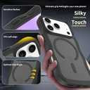 Magnetic for iPhone 17 Pro Case, (Compatible with Magsafe) Curly Wavy Frame Hard Translucent Matte Clear Back Cover for Women Men TPU Bumper Shockproof Phone Case (Black)