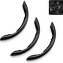 3 PCS Car Steering Wheel Covers, Carbon Fiber Anti-Slip Steering Wheel Protector, Snap On & Segmented Design Steering Wheel Cover Set, Universal Interior Accessories for Cars (Black)