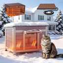 GUTINNEEN Heated Cat House for Outside Outdoor Insulated Cat Shelter
