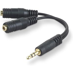 Belkin 3.5mm Audio Splitter  Dual Headphone and Speaker Jack Adapter for Sharing Music or Videos  Compatible with iPhone, iPad, Laptops, Tablets, and Other Devices with AUX Port  Black