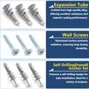 4 x 60PCS #8 Self-Drilling Drywall Anchors and Screws Kit, Heavy Duty Wall Anchors for Drywall, 30pcs 1/2 * 1-1/4 Anchors & 30pcs #8 * 1-3/8 Screws, Drywall Anchor Kit, 75LB Hanging and Mounting