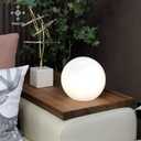 7.8 Inch Ball Table Lamp with Glass Shade, Ball Light Bookshelf Lamp for Bedroom, Dorm, Office and Bedroom Bookshelf Reading Decoration, Without Bulb