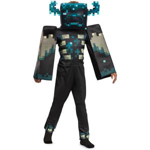 Disguise Minecraft Warden Costume, Official Deluxe Minecraft Costume for Kids with Headpiece and Jumpsuit, Child Size (4-6) (S)