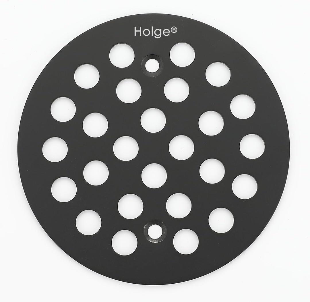 4-1/4 Inch Screw-in Round Shower Drain Cover Replacement Floor Drainer Grate with Screws Matte Black
