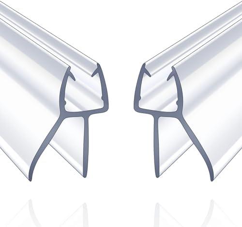 2 PCS ZNCZHZN Shower Door Bottom Seal, 2-Pack Frameless Door Seal for 5/16 Inch Glass Door-39” Long Ultra Clear Shower Door Seal Strip, Stop Shower Leaks and Create a Water Barrier(5/16" Door, Long Sweep)