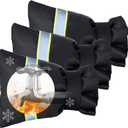 Velcro Thickened Anti-Freeze Outdoor Faucet Socks - Reusable Hose Bib Covers with Reflective Strips for Winter Freeze Protection, Cold Weather (3pcs)