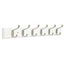 Franklin Brass Heavy Duty (1-Pack) 27' Coat/Hat Rack Wall Mount Pure White 6 Hooks Mounted Hanging Rail for Clothes, Towels, Purses, Bags, Kitchen, Entry, Closet Organizer FBHDCH6-WSE-R