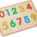 Melissa & Doug Lift & See Numbers Wooden Peg Puzzle - 10 Pieces Number Puzzles for Toddlers and Kids Ages 1+ - FSC-Certified Materials