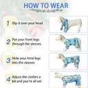 MIGOHI Thermal Dog Pjs for Christmas- Fall Winter Dog Sweater, Fleece Pjs for Dogs with Cozy Long Sleeves to Protect Joints,Stretchy Pet Jammies Sweater Outfit for Boy & Girl, Easy-Care, Blue, S