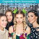 XANGNIER Hair Accessories Kits for Girls,Women,Kids,12 Pcs Cupcake Liners Hair Accessories Decorations for Crazy Day with 12 Clips and Silicone Decorative Granules
