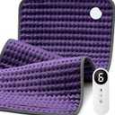Blue Elf Heating Pad for Back/Neck/Shoulder Pain Relief, 33''17'' XXX Extra Large Electric Heating Pads for Cramps,Gifts for Women/Mom/Wife Her,Moist & Dry Heat Warm Pad(Purple)
