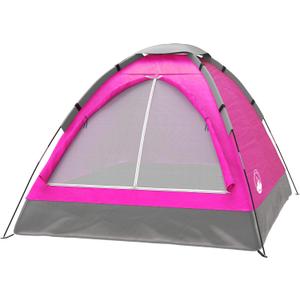 2 Person Camping Tent with Rain Fly and Carrying Bag - Lightweight Outdoor Tent for Backpacking (Pink)