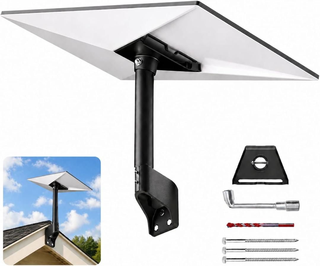 360 Adjustable Mount Compatible with Starlink Gen 3, V3/4/4X Standard Dish, Short Wall, Roof, Pole Mounts, and Mounting Kit for Starlink