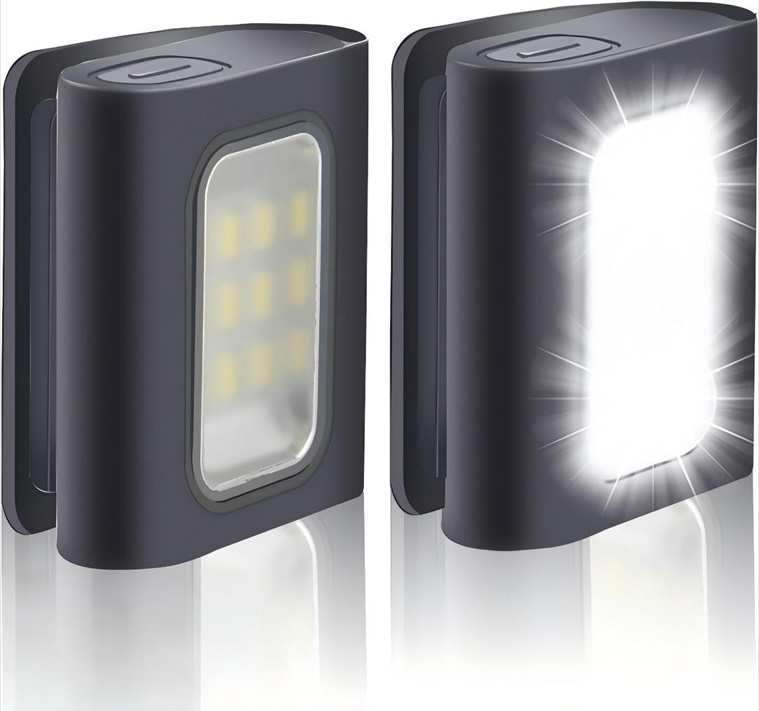 2 Pack Outdoor Night Running Lights, LED Running Lights for Runners with Rechargeable Battery for Camping, Hiking, Walking, Jogging, Outdoor Adventure (Black1)