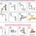 HOWUWEY Sink Hose Attachment for Faucet with 5 Adapters, Tub Faucet Sprayer Attachment, 3 Spray Modes Shower Head with ON/OFF Button, Filtered Shower Sprayer for Tub (Matte Black)