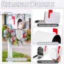 Mini Mailbox,6 x 4 Inch Small White Tin Mailboxe,Present Mail Box Decor,Outdoor Indoor,Role Playing,Mail House