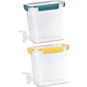 Ciieeo 2pcs Juice Dispenser Stylish Container with Spigot for Home Use Fridge-Friendly Capacity for Parties and