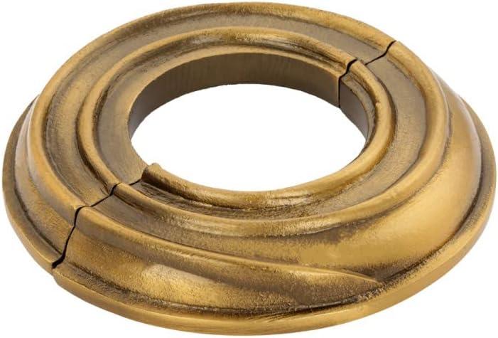 Renovators Supply Manufacturing Escutcheon Plate 3.88 in OD Escutcheon 1.5 in IPS Antique Gold Finish Aluminum Radiator Flange