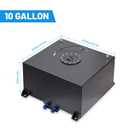 5 Gallon Fuel Cell 20L Universal Gas Tank Aluminum Polished Racing Drift Fuel Tank with Level Sender & 6AN 12FT Fuel Line Kit, Quick Release Fuel Cap, Black