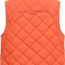 Gacaky Women's Puffer Vest Sleeveless Button Down Outerwear Warm Quilted Lightweight Down Winter Jackets Coats (Orange, S)
