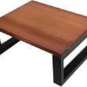 CONSDAN Step Stool with Metal Frame, Solid Hardwood Step Stool for Toddler/Kids/Adult, Portable Stool for Bedroom Bathroom-Chocolate