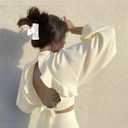 Atoden Bride Hair Claw Clips Rhinestone Bride Logo White Large Acrylic Clips for Bridal Shower Bachelorette Party Decorations Wedding Hair Accessories Engagement Bridesmaid Gifts