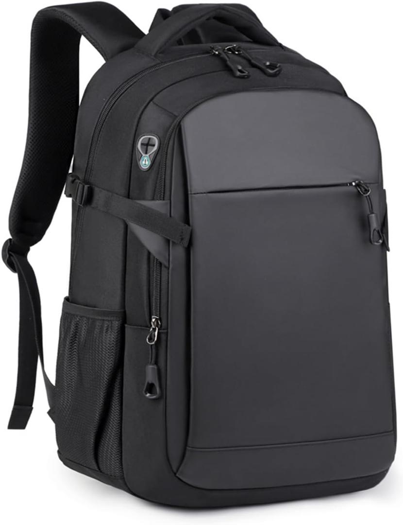 Travel Laptop Backpack, Waterproof 15.6 Inch Computer Work Lightweight Packback Bag for Men Women College Gift, Black (Black), Medium