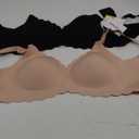 Momcozy Nursing Bras for Breastfeeding, Seamless Pregnancy Maternity Bra Wireless Classic Jelly Strip Support Nursing Bra (XX-Large, 2 Pack-black,oyster Pink)