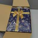 Zhanmai 4 Pcs Winter Nesting Gift Boxes Snowflake Boxes Hard Stackable Boxes with Lids Decorative Winter Nested Present Boxes for Birthday Party Gift Supplies(Blue and Gold,Snowflake) (1 Count (Pack of 4))