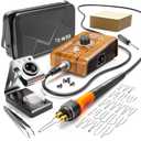 Wood Burning Kit Professional Pyrography Wood Burning Tool, Wood Burner Kit with Accessories for Embossing Carving DIY Adults Crafts Beginners (Wood color)