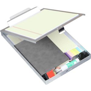 Metal Clipboard with Storage - Letter Size Aluminum Clipboards, Heavy Duty Storage Clipboard - Great for Office, Jobsite or Classroom, Single Compartment (High Capacity Clip)