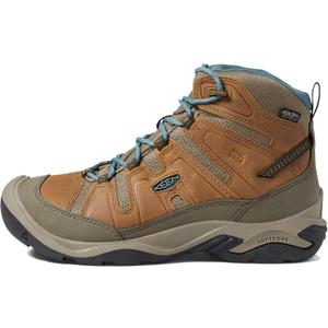 KEEN Women's, Circadia Mid Waterproof Hiking Boot (7.5, Toasted Coconut/North Atlantic)