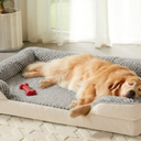 LEXTRO Orthopedic Dog Bed for Extra Large Dogs, Egg Crate Foam Bed for Extra Large Dogs, Equipped with Removable Waterproof Pillow Cover and Anti-Slip Bottom, Pet Bed
