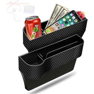 2Pcs Car Storage Box Plastic Seat Gap Organizer with Cup Holder for Vehicle Interior Durable Car Seat Gap Filler for Phone Keys and Drinks Fits Cars