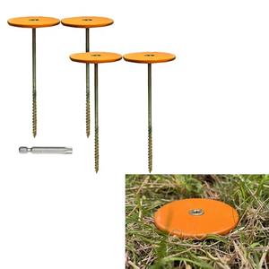 4 Pack Survey Marker Stakes, Permanent Property Line Markers, Boundary Markers for Property Land Survey Stakes,for Paver Garden Lawn Landscape Edging Weed Barriers, Low Profile