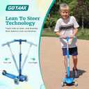 Gotrax KS1 Kids Kick Scooter, LED Lighted Wheels and 3 Adjustable Height Handlebars, Lean-to-Steer & Widen Anti-Slip Deck, 3 Wheel Scooter for Boys & Girls Ages 2-8 and up to 110 Lbs
