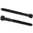 x 3 - Rustic Square Head Lag Wood Screws Decorative Antique Black Square Drive Lag Bolts Black Oxide Coating - in x 3 in - for Hinges, Cabinets & Doors (50, Screws)