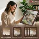 11x14 Picture Frame 4 Pack, Brown Wood 14x11 Frame, Tempered Glass, Vertical or Horizontal Wall Display for Photos & Art Prints
