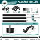 Curtain Rods 18-88 Inch, 1" Heavy Duty Adjustable Curtain Rod for Windows, Black Long Window Treatment Rod, Modern Design, Easy Installation