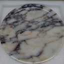 Natural Marble Tray, Coffee Table, Food, Fruit, Paper Cup, Cake Display, Coffee bar, Family Gatherings, Seasonal Holiday Decoration Tray(Viola-Circular-9.8"x9.8"x0.7")